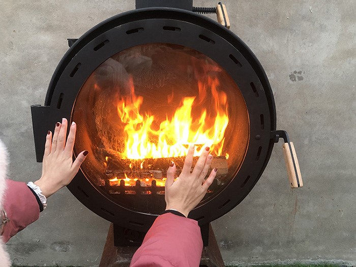 hanging fireplace