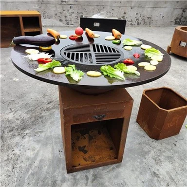 Corten Steel Fire Pit Маса / Барбекю