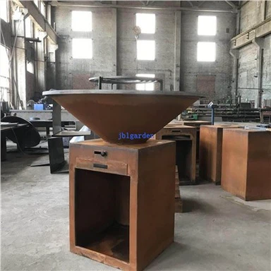 Corten Steel Camping BBQ FirePit BBQ Grill