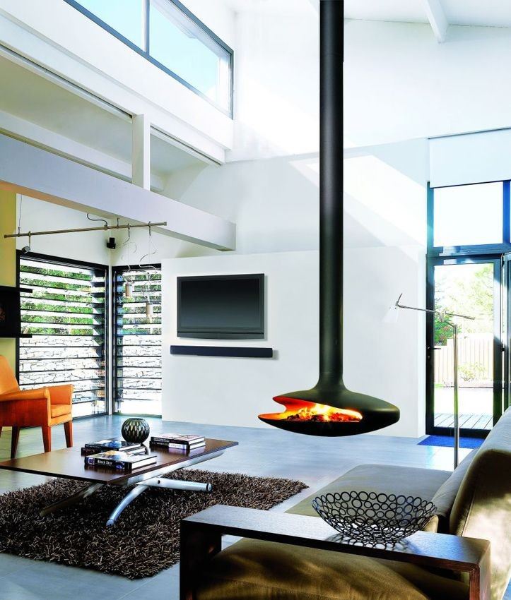 Ceiling Mounted Hanging Fireplace