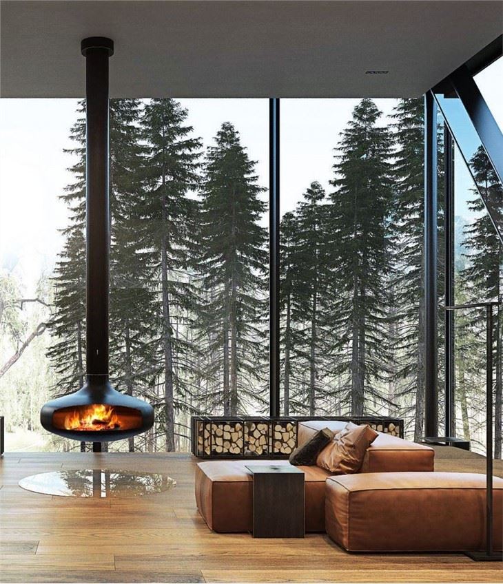 Ceiling Mounted Wood Stove