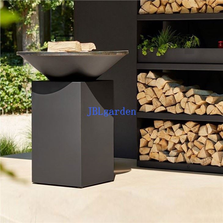 Corten Metal Outdoor Grill Table