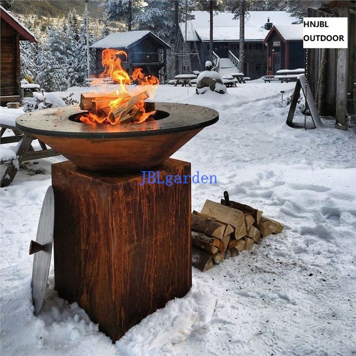 Corten Metal Outdoor Grill Table