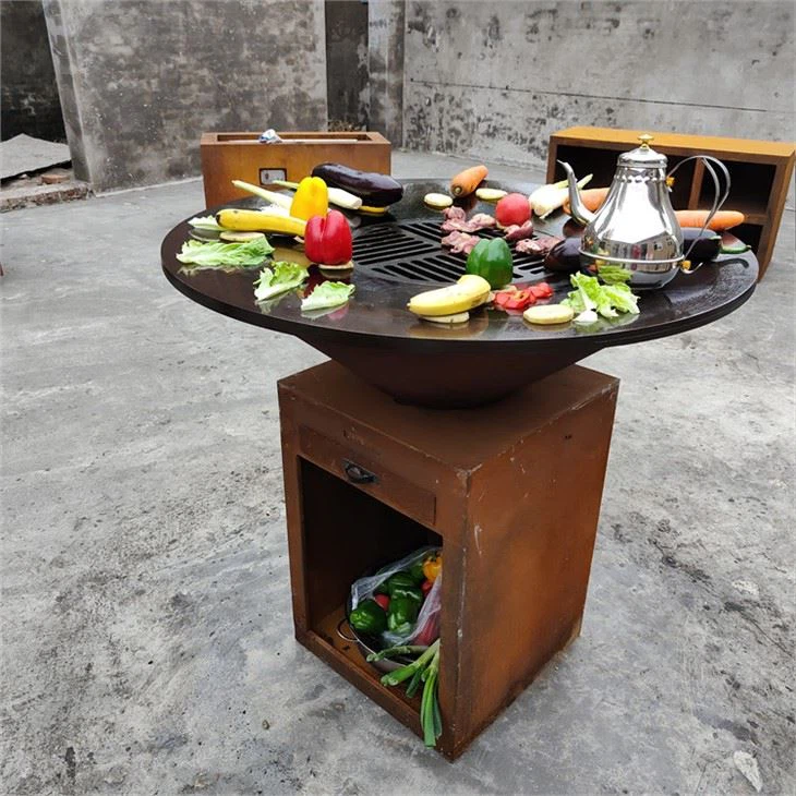 Барбекю на дървени въглища Corten Steel