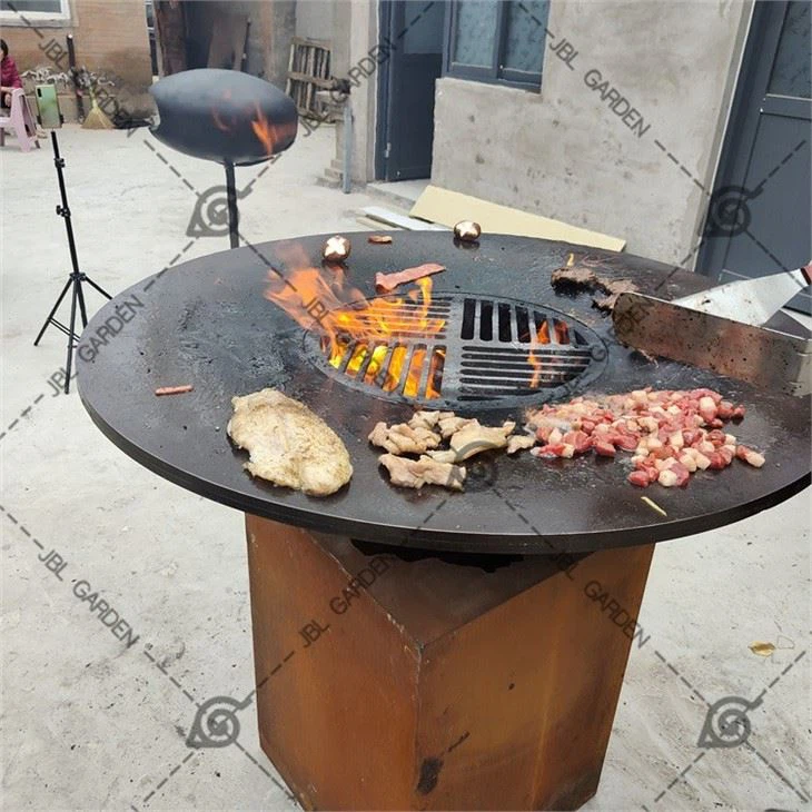 Corten Steel Charcoal Burner Bbq