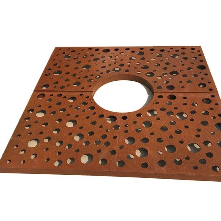 Corten Steel Tree Grill Square