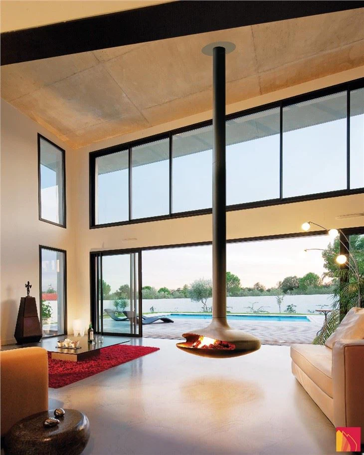 Round Suspend Hanging Fireplace
