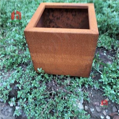 Corten Steel Cube Planter