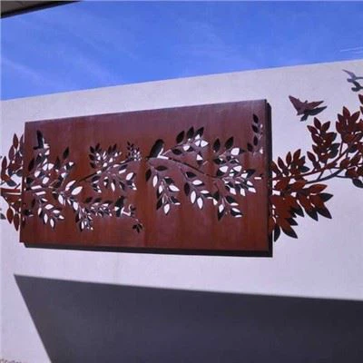 Стенен дизайн, лазерно изрязани стоманени екрани Corten