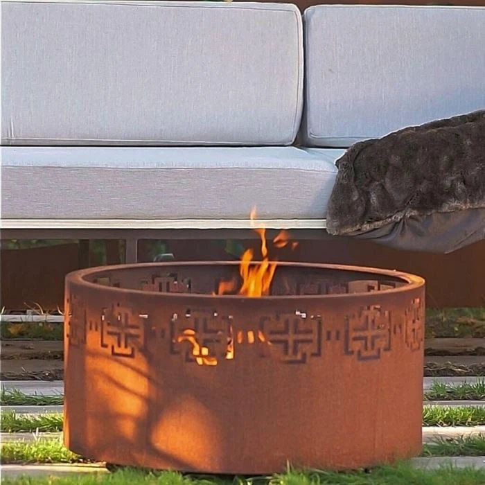 Corten Fire Pit със стъкло