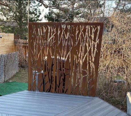 Corten Steel Outdoor Privacy Screen Fence Rustic Weathering Panel high quality