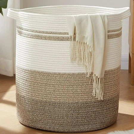 Cotton Rope Storage Woven Laundry Basket