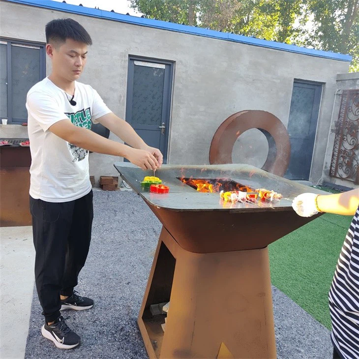 Outdoor Circular Fire Pit And Bbq