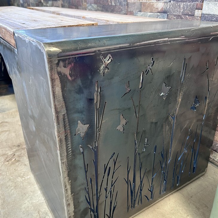 Outdoor Corten Leg Bench