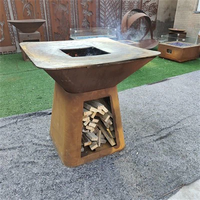 Печка за барбекю Corten Steel Suqre Shape