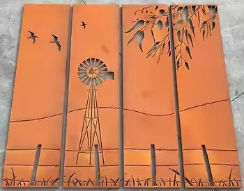 Ръсти Corten стоманен екран