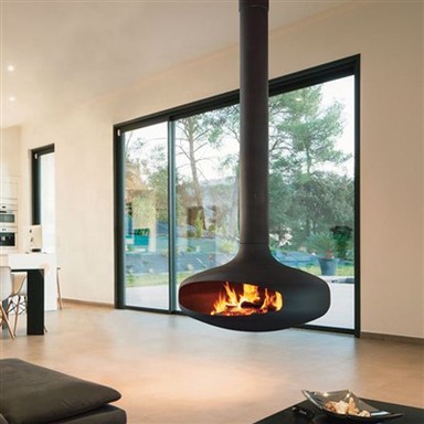 Истинска висяща камина на дърва