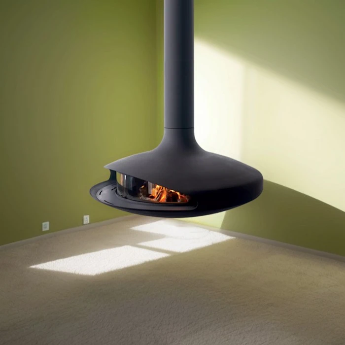 Suspended Wood Burning Fireplace