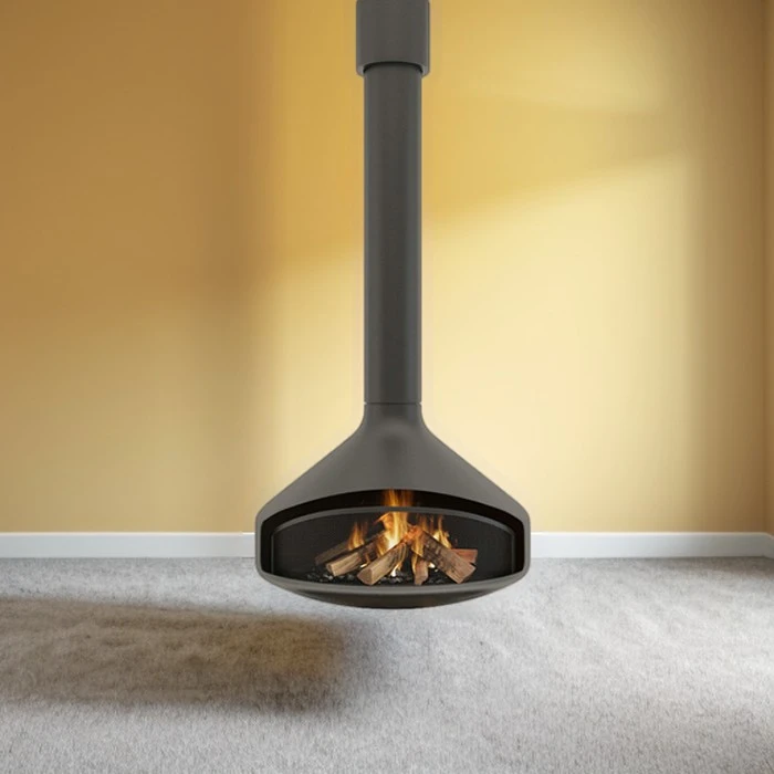Suspended Wood Burning Fireplace