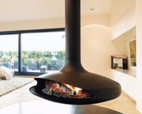 Окачена камина на дървени въглища